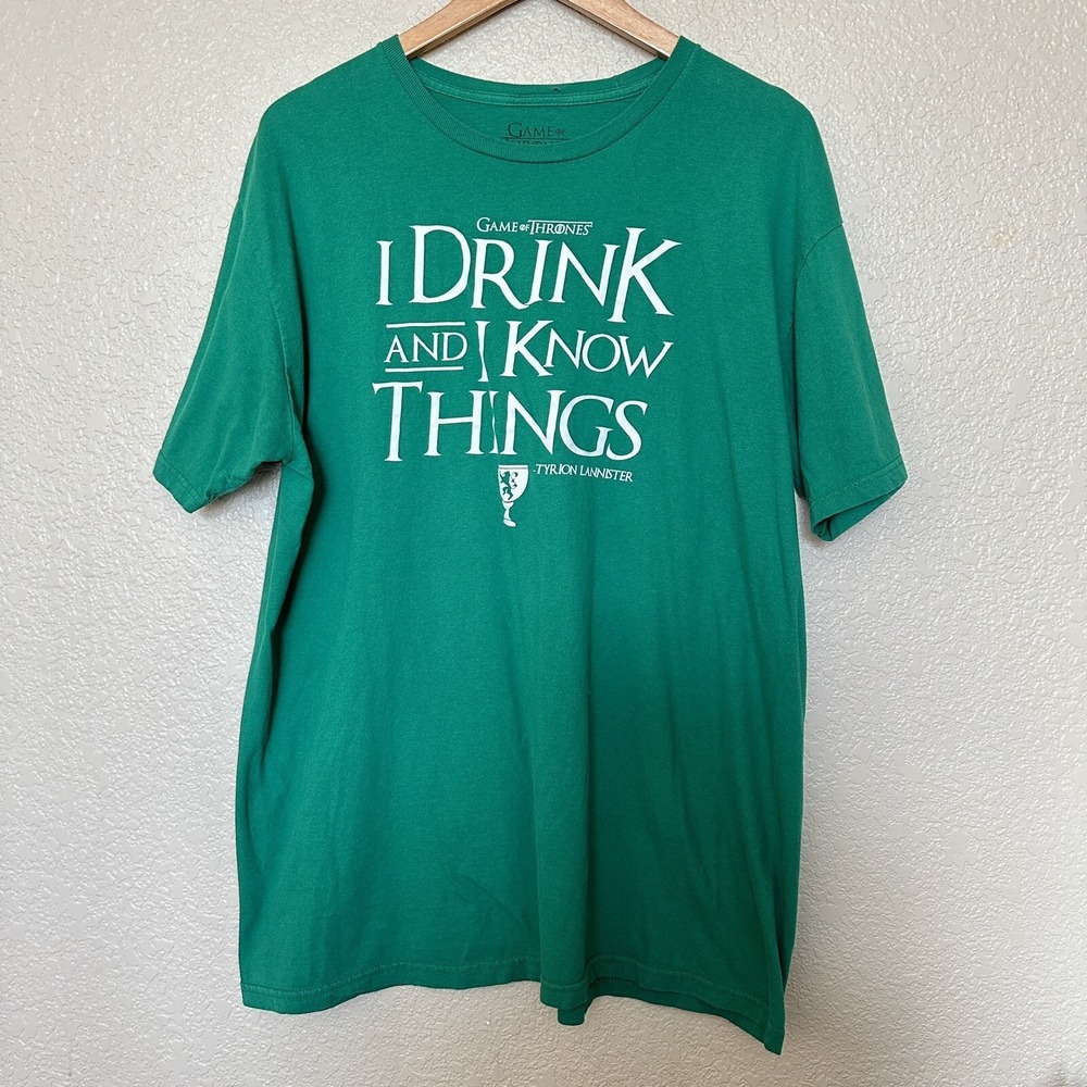 Mens Game of Thrones I Drink And I Know Things T-Shirt Tyrion Tee Shirt 3X